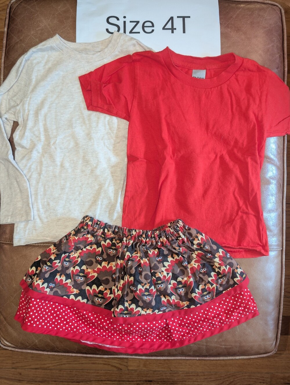 4T Thanksgiving Turkey Skirt And Tops